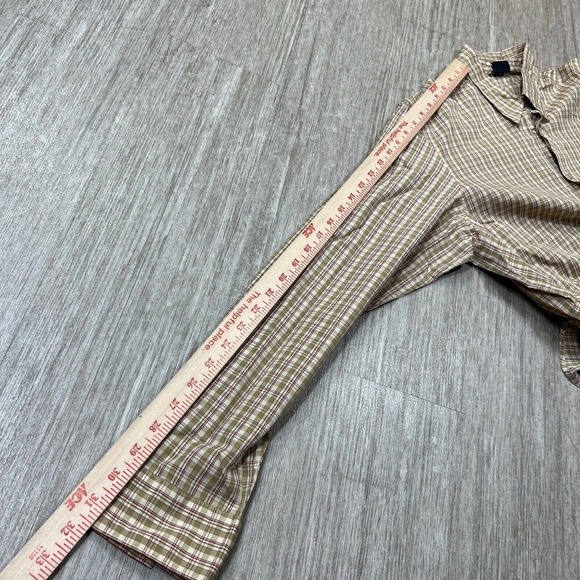 Hugo Boss Plaid Button Up Long Sleeve Shirt Men's Large Brown Beige Red - Picture 6 of 6